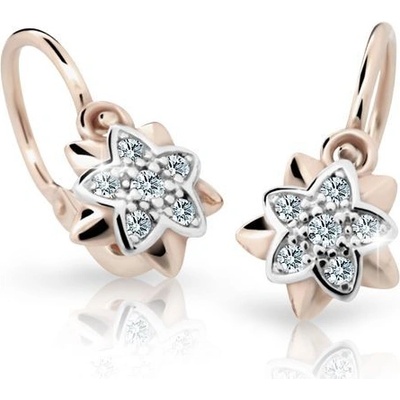 Danfil detské náušnice kvetiny C2210 zo ružového zlata white brizura