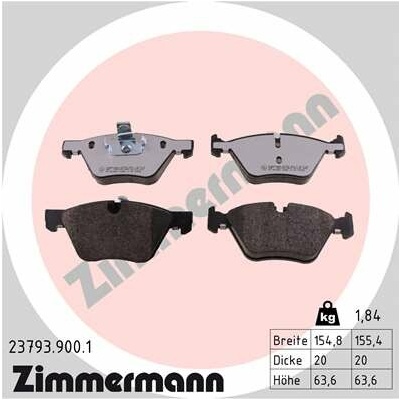 ZIMMERMANN Sada brzdových platničiek kotúčovej brzdy 237939001