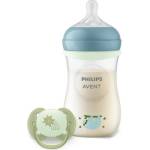 Philips Комплект Philips Avent - Natural Response 3.0, Шише РР, 260 ml, среден поток + Залъгалка 0-6 м, светещи (SCD838/17) - ozone