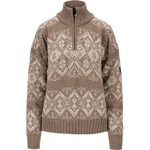 Dale of Norway Дамски вълнен пуловер Dale of norway Women's Roset Windproof Sweater Wool jumper - Mountainstone / Off White - размер XS (105-6543-0111)