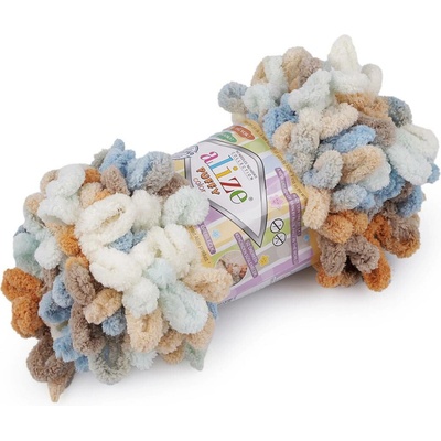 Pletací příze Alize Puffy color 100 g Varianta: 27 (6530) hnědá přírodní, Balení: 1 ks 49453/120177/261693