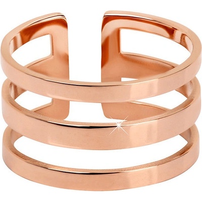 Troli trojitý prsten z růžově pozlacené oceli 75 rose gold TO1871