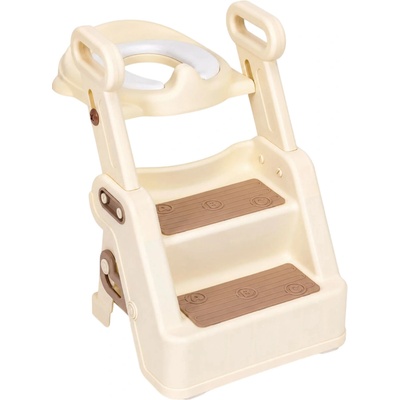 ECOTOYS HA-P33 WC sedátko se schůdky a madly, béžové