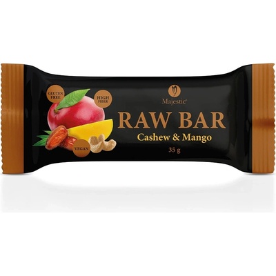 Majestic Ovocná tyčinka Raw Bar Kešu a mango 35g