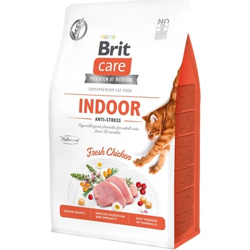 Brit Care Cat bez obilovin pro psychickou pohodu uvnitř žijících koček s kuřetem 0,4 kg