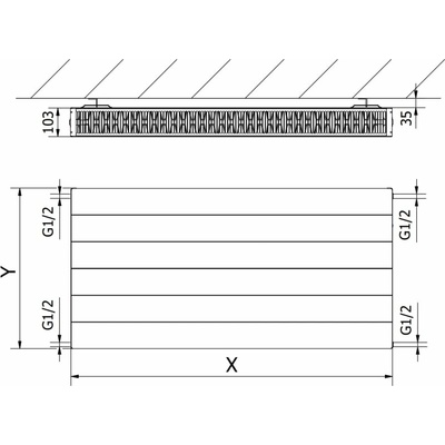 Mexen Line CL22 W422L-060-130-00 600 mm x 1300 mm