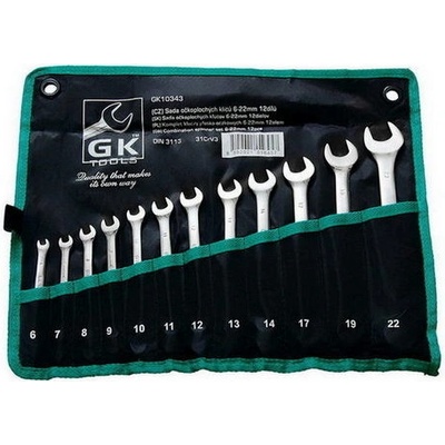 GK Tools sada klíčů očkoplochých 6-22 mm 12 dílů chrom- GK10343