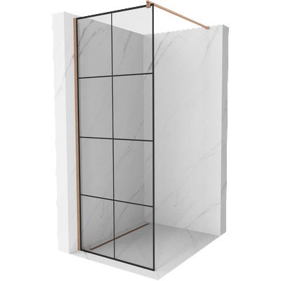 Mexen Kioto душ стена Walk-in 70 x 200 cm, черна решетка 8 mm, четкована мед - 800-070-101-65-77 (800-070-101-65-77)
