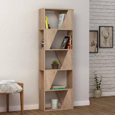 Moderná knižnica Houseland Frame dub prírodný