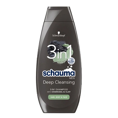 Schauma charcoal and clay Шампоан 3в1 , 400мл (284690)