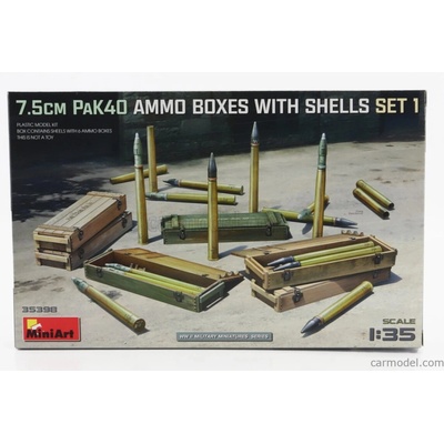 Miniart Accessories 7.5 Cm Pak 40 Ammo Boxes With Shells Military Set I 1945 1:35