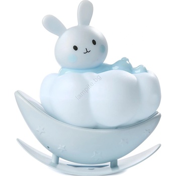 Onli - led зареждаема детска нощна лампа nuvolina led/2, 5w/5v заек/синя (ol0552)