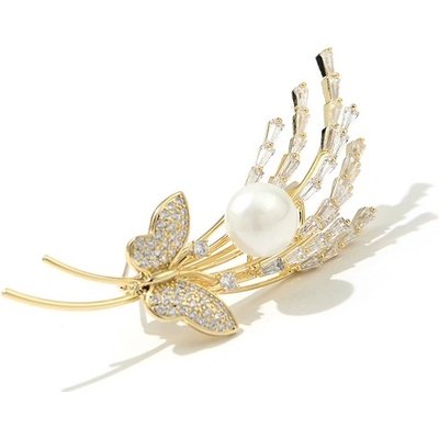 Éternelle exkluzivní brož Swarovski Elements Jacquelina B2045/CO zlatá