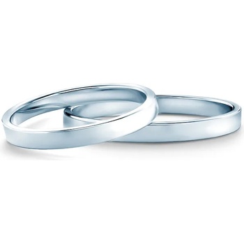 Image 1 of SAVICKI Сватбени халки: бяло злато, плоски. 2 мм