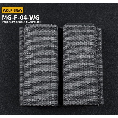 Wosport Fast type Double Molle na 9mm pistolové zásobníky šedá