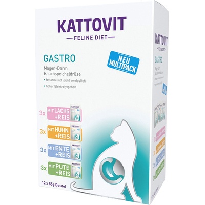 Kattovit Feline Gastro mix 4 druhy 12 x 85 g