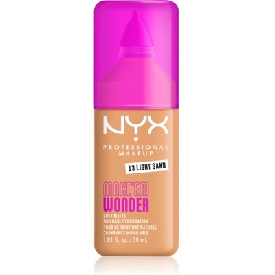 NYX Professional Makeup Make ‘Em Wonder лек матиращ фон дьо тен цвят 13 Light Sand 30ml