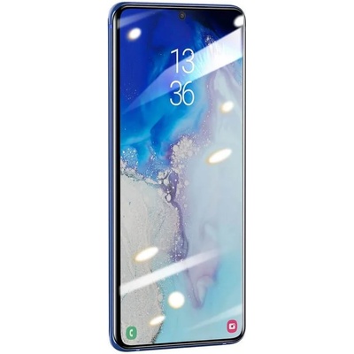 Baseus 0.25mm Curved UV Tempered Glass Screen Protector - стъклено защитно покритие с течно лепило и UV лампа за дисплея на Samsung Galaxy S20 (2 броя)