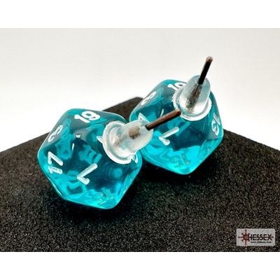 Chessex Náušnice Chessex Translucent Teal D20 pecka 54502