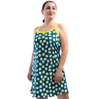 Макси нощница с тънки презрамки в петролено зелено