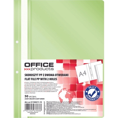Office Products Папка Office Products с прозрачно лице с перф, светло зелен (25879-А-СВЗЕЛЕН)