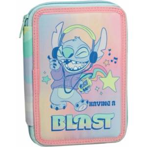 GIM Ученически несесер с пособия Gim - Stitch, Having a Blast, с 2 ципа (342-01100)