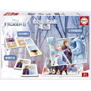 Educa - Puzzle 4v1 Superpack Frozen - puzzle, memory, domino - 40 - 99 piese