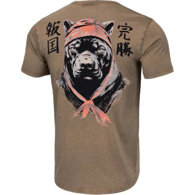 PitBull West Coast triko Classic Bravery 190 Denim Washed hnědé