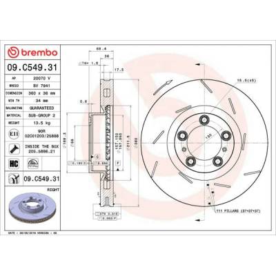 Brzdový kotúč BREMBO 09.C549.31