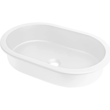 Deante Бяла гранитна мивка за баня, Монтаж под плот silia 588 х 390 мм