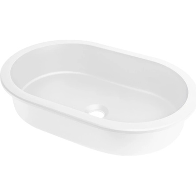 Deante Бяла гранитна мивка за баня, Монтаж под плот silia 588 х 390 мм