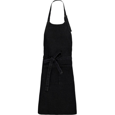 Kariban Zástěra K885 s laclem COT20K885m0999-black denim Černá denim