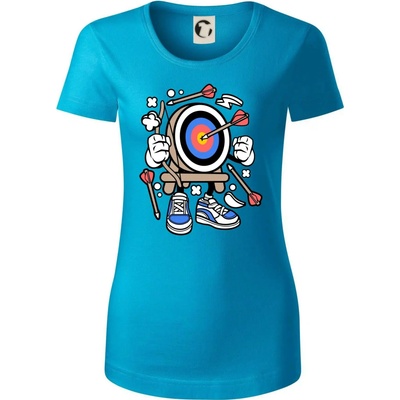 Lukostřelba komiks Dámské triko z organické bavlny Origin GOTS Světlý tyrkys – Zbozi.Blesk.cz