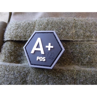 JACKETS TO GO Nášivka hexagon krev A POS plast ČERNÁ SWAT