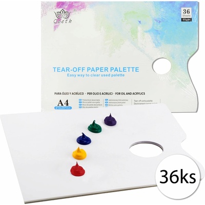OPETH 135407 Papierová paleta na miešanie farieb A4, 210x297mm, 36ks