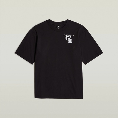 G Star Тениска G Star Industry Back Graphic Boxy T-Shirt - Dk Black