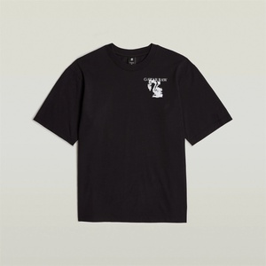 G Star Тениска G Star Industry Back Graphic Boxy T-Shirt - Dk Black
