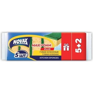 NOVAX Макси пяна, кухненска гъба, 5 + 2 бр (4823058326566)