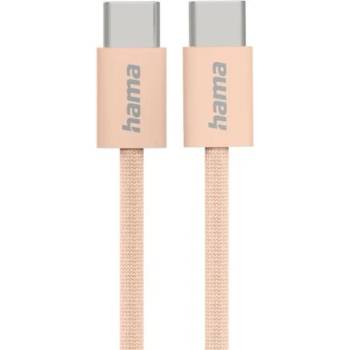 Hama Кабел за зареждане "Fabric", USB-C - USB-C, 1 m, Nylon, оранжев (HAMA-201727)