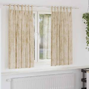 Pure Line Home Кадифени завеси в цвят бежов с текстилни гайки (уши), 2 бр. , 140 x 175 см