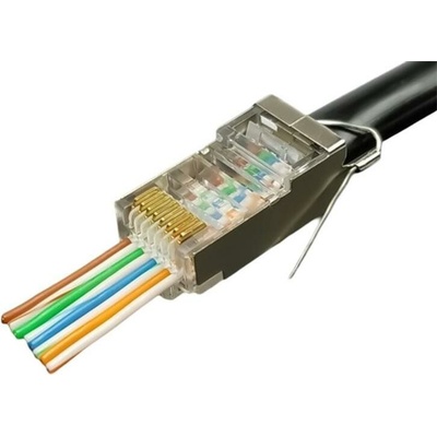 Konektor Conexpro RJ45-5SGW RJ45 CAT5E FTP 8p8c na drôt, zemniaci PIN, Wire Cross RJ45-5SGW