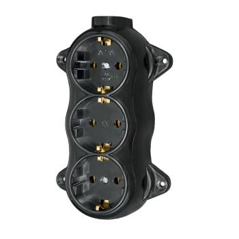 Image 1 of Atra Контакт троен външен монтаж серия Ретро-черен (5221)