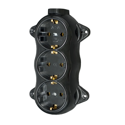 Atra Контакт троен външен монтаж серия Ретро-черен (5221)