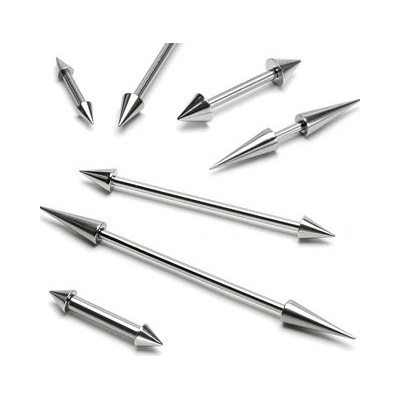 Šperky eshop piercing do ucha čínka barbell s hroty basic C4.3 x