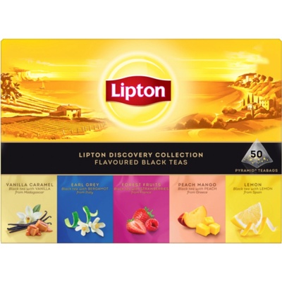 Lipton Discovery Collection dárková sada černého čaje 50 čajových sáčků