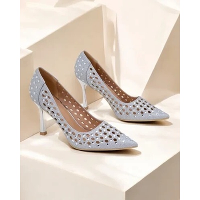 Resti Women's perforated stiletto heels Ecatte biela šedá