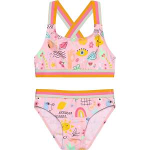 Color Kids Детски комплект бикини Color Kids Kid's Bikini with Contrast Straps AOP Bikini - Fairy Rose - размер 164 (EU) (750-2557-0221)