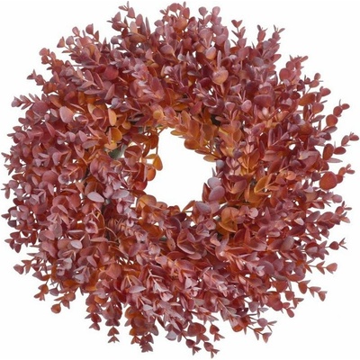Umělý věnec eukalyptus 36 cm - červená