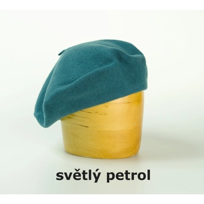 Vlněný baret jednobarevný 115´ petrol