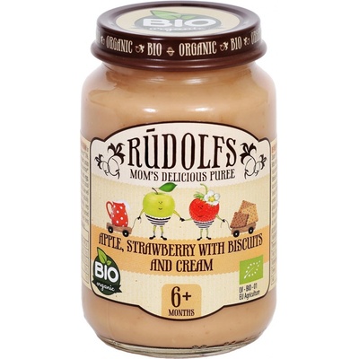 Rudolfs BIO jablko jahody sušienky smotana 190 g
